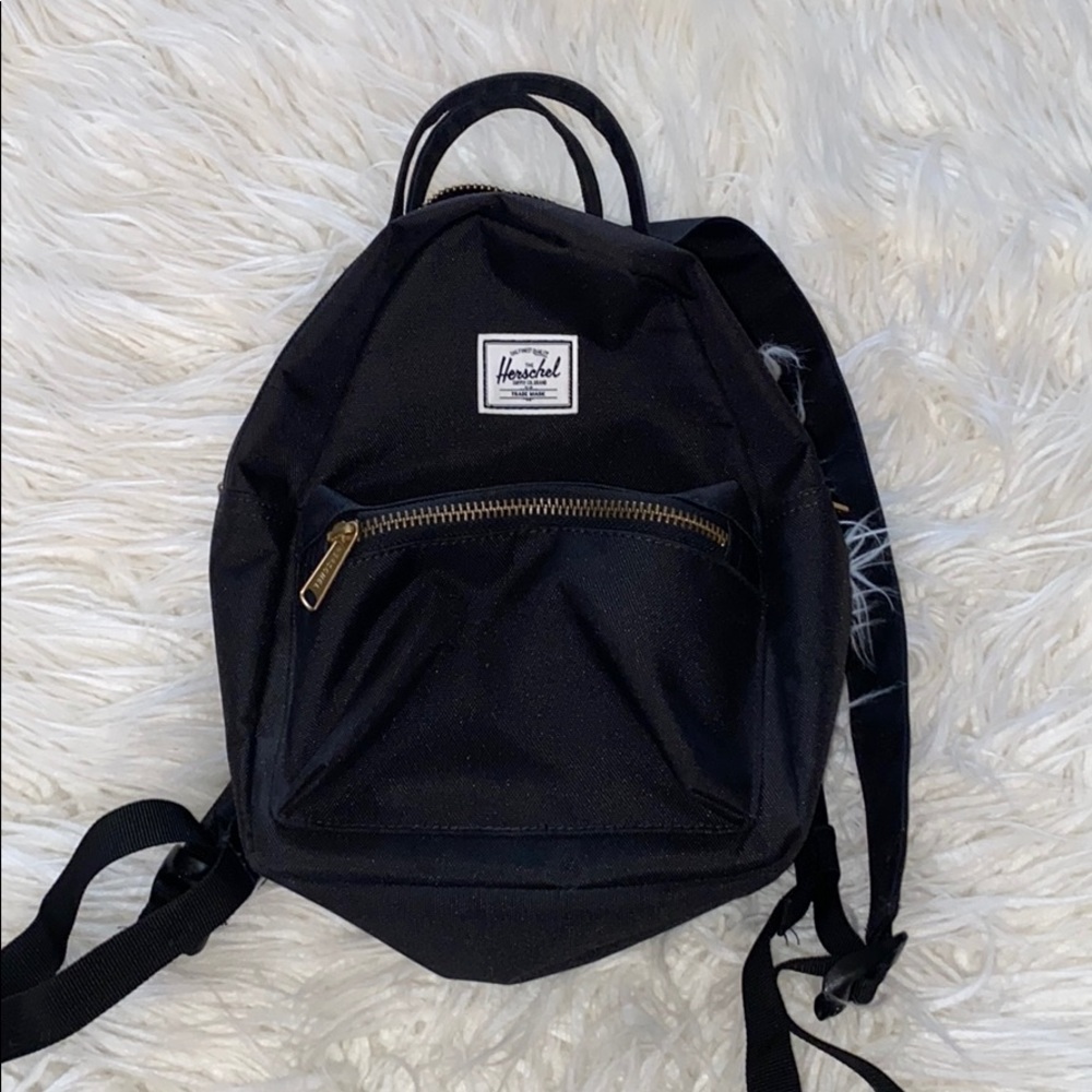 herschel black mini backpack